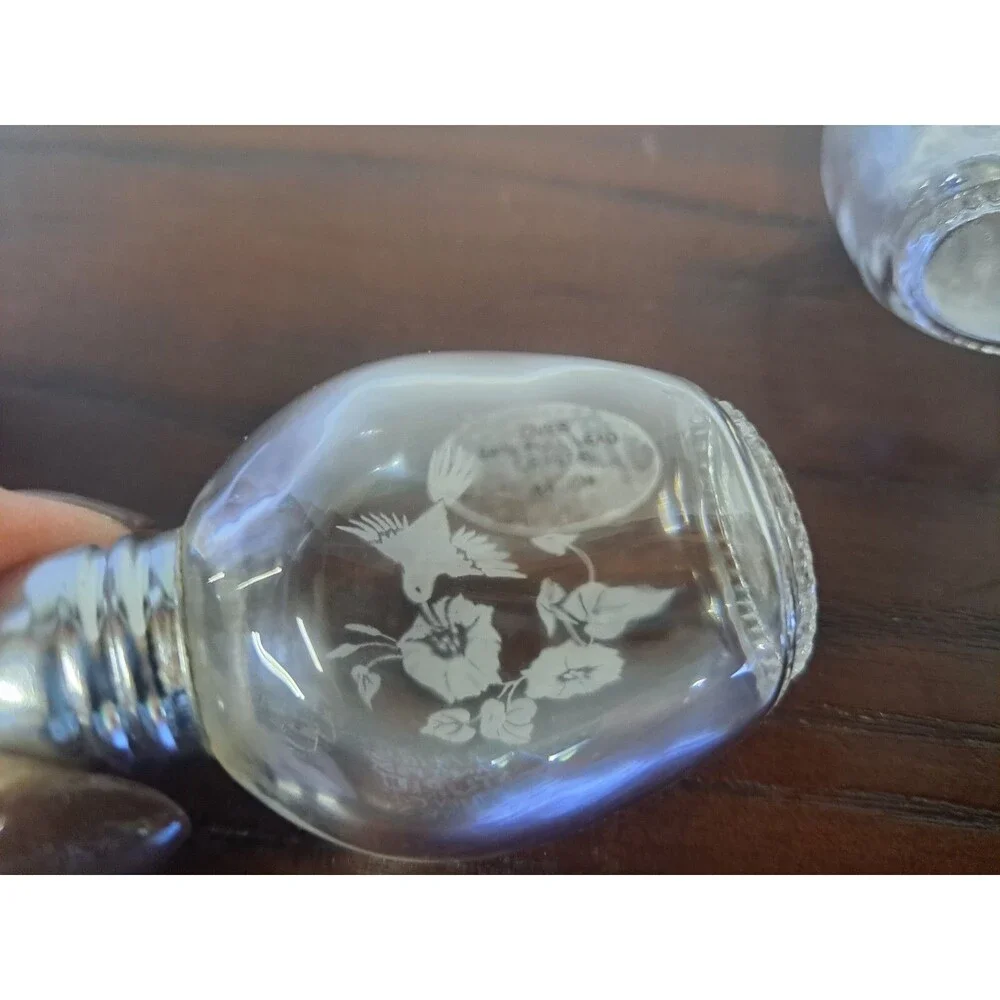 Avon 24% Lead Crystal Hummingbird Salt And Pepper Shakers